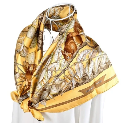 Vtg HERMES Carre 90 Silk Scarf "Casse Noisette" by Antoine De Jacquelot Used - Image 1 of 4