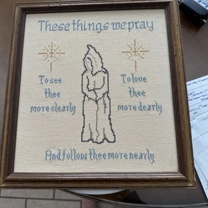 Cross-stitch Wall Hanging - ‘Day By Day’ From Godspell - 12 X 13 Framed - Picture 1 of 2