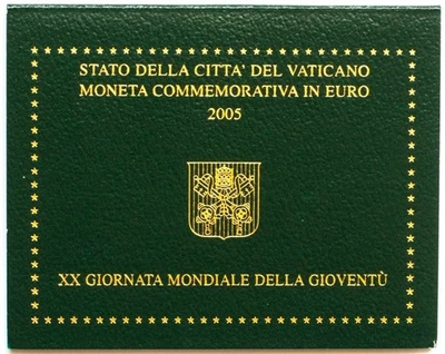 Vaticano 2 euros 2005 XX Jornada Mundial de la Juventud en folleto BU (#2315) Foto 1 de 4