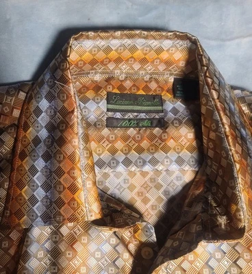 Camisa informal Luciano Biarelli diseño manga larga 100 % seda talla 3XL Foto 1 de 3