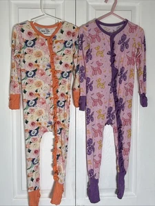 Laree + Co Bambus Schlafanzug mit umklappbaren Händen & Füßen 2T, Ballontiere & Blumen - Bild 1 von 4