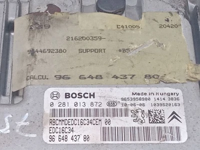 9664843780 CENTRALINA MOTORE / 0281013872 / 33601 PER CITROËN C4 II NC_ 1.6 HD - Immagine 1 di 3