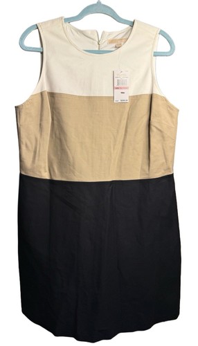 Abito Michael Kors Neutro Colorblock Cambio Minimalista Nuovo con etichette Carriera Classico Tg12