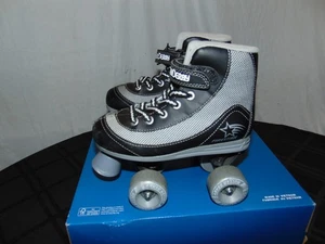 ROLLER DERBY Roller Skates Youth Boys / Girls Firestar Black And Gray Size 2 - Picture 1 of 7