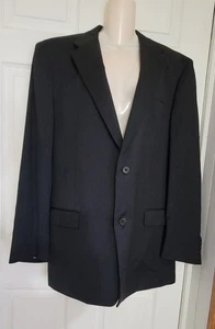 Pierre Cardin 100% Wool Navy Pinstripe Sport Coat Jacket 44 L - Picture 1 of 7