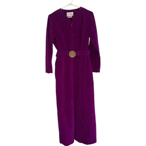 Vanity Fair Shevelva Vintage Purple Velour Housecoat Gown Robe Belted Sz 14 NWT - Picture 1 of 14