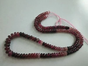 Rubellite Tormalina Liscia Ombreggiata Rondelle 1 Filo 91 Cts App Gemma Naturale - Foto 1 di 8