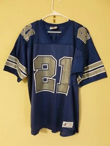 Camiseta De Colección Dion Sanders Dallas Cowboys #21 NFL Azul Marino Logo Atletismo 46-48 - Imagen 1 de 10