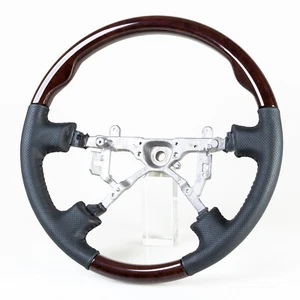 Replacement Steering Wheel Wood Grain Leather Grip For Toyota Land Cruiser - Picture 1 of 3