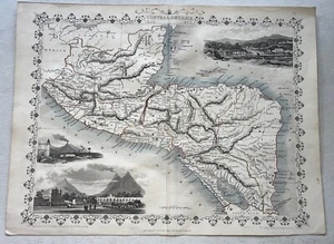 John Tallis Mittelamerika Graveur Rapkin London 1850 Guatemala Belice Isalco - Bild 1 von 5