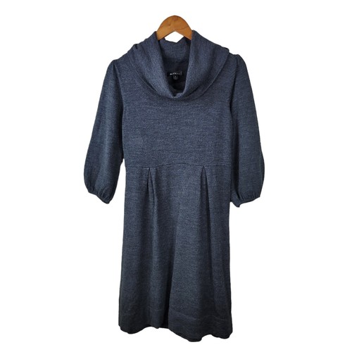 Abito maglione Alyx taglia media lunghezza ginocchio grigio cappuccio finto collo aderente svasato grigio