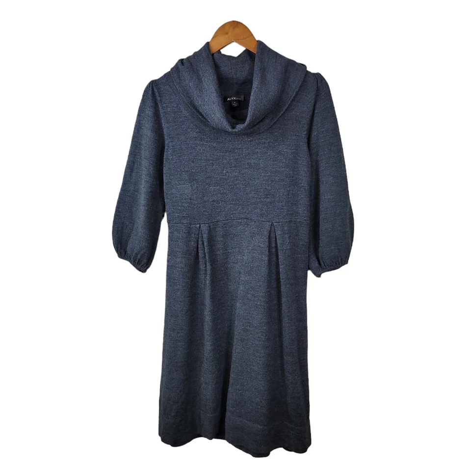 Alyx свитер платье размер средний колена длины серый капот насмешливый шеи подходит Расклешенный серый - Изображение 1 из 4