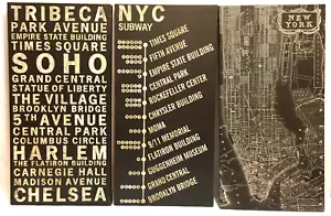 "Juego de 3 impresiones de paneles de pared artísticos de lona de Nueva York 24"" X 12"" mapas decoración - Imagen 1 de 12