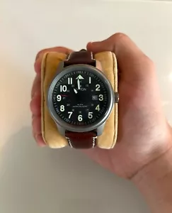 Reloj Croton De Colección 10ATM Resistente al Agua Correas de Cuero Marrón CA301200 Titanio Ca - Imagen 1 de 4