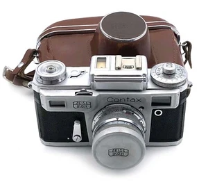 Soviet copy of Contax IIIa Zeiss Ikon CHROME camera with Sonnar 2/50mm lens - Picture 1 of 6