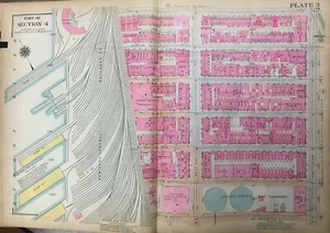 1921 UPPER WEST SIDE MANHATTAN NY W 65TH-W 71ST STREET&AMSTERDAM-RIVER ATLAS MAP - Picture 1 of 4