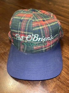 🍹Vintage Pat O Briens New Orleans Plaid Hat Famous Hurricane Drink Bar Merch🍻 - Picture 1 of 6