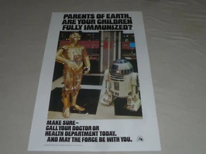 VINTAGE STAR WARS POSTER 1977 R2-D2 C-3PO POTF ESB ROTJ US GOVT HEALTH ORIGINAL - Picture 1 of 6