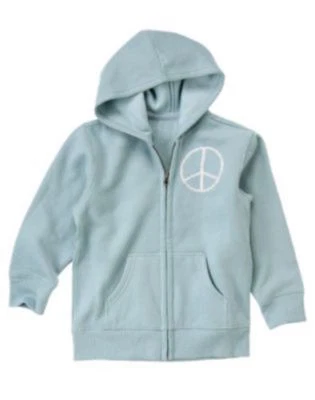 Chaqueta con Capucha Crazy 8 Azul Paz Calavera Huesos Cruzados Cremallera Niños Talla XS 4 NUEVA CON ETIQUETAS Foto 1 de 2