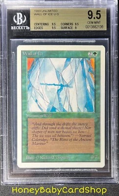 MTG Unlimited Edition 1993 Wall of Ice BGS 9.5 GEM MINT 93/94 Population 1 of 9 - Image 1 of 4