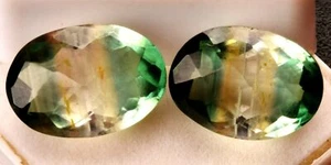 12.75 Cts. Natural Brazilian Bi-Color Tourmaline Oval Shape Certified Gemstone - Picture 1 of 6