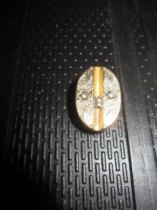 Antique Oval shaped Engraved Design Brass Metal Single Cufflink - Picture 1 of 7