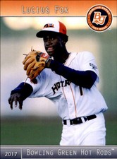 2017 Bowling Green Hot Rods Grandstand 8 Lucius Fox Nassau Bahamas Baseball Card