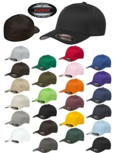 FLEXFIT Original Twill Fitted CLASSIC Hat Plain Blank 6-Panel Cap S/M L/XL - Picture 1 of 27