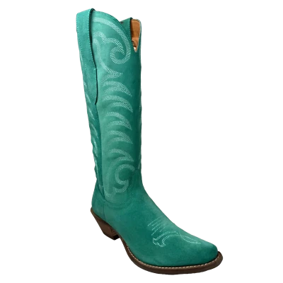 Botas occidentales altas de gamuza verdes Dingo para dama DI2184-GN Foto 1 de 4