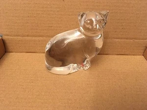 Clear Glass Cat Figure/Paperweight 6.5cm High - Picture 1 of 9