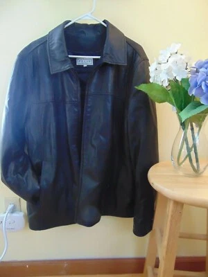 Pelle Men's Genuine Leather Jacket XL Black with Black Quilted Lining - Изображение 1 из 4