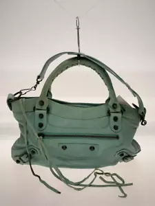 BALENCIAGA The City Shoulder Bag Green Leather Authentic Women Designer - Picture 1 of 8