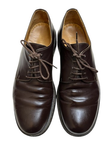 Scarpa Coach uomo Stanley elegante pelle marrone taglia 11D stringata punta tonda