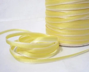 1/8" 4mm wide  10-50 yd Lemon Yellow Thin Ombre Grosgrain Ribbon GR34 - Picture 1 of 7
