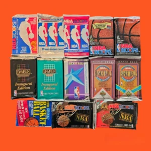 (13) x BASKETBALL SEALED PACK LOT - Unopened Old Vintage NBA Cards in Packs NEW - Picture 1 of 5