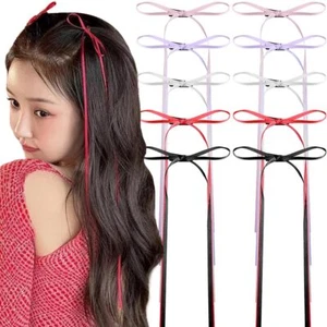 Extra-long Colorful Bowknot Barrettes and Hair Clips - 10pcs Fine Ribbon Clip... - Picture 1 of 7