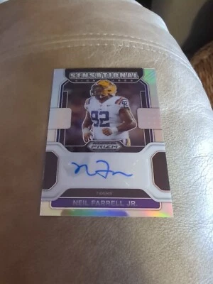 Neil Farrell Jr. Prizm Draft 2022 SS-NFJ LSU Tigers AUTO RC SILVER - Image 1 of 2