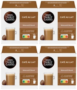 4 NESCAFE CAFE AU LAIT Coffee Capsules Boxes Pods for Dolce Gusto Machines 160g - Picture 1 of 7