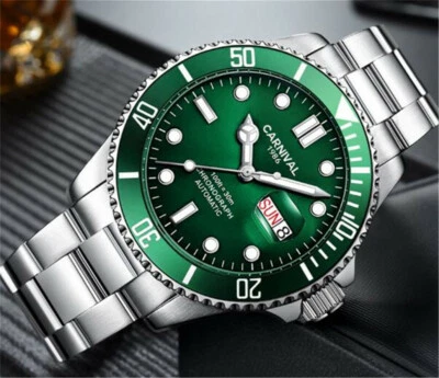 Carnaval Hombre Reloj Automático Fecha Día 25Joyas Caja Girada Reloj de Lujo Regalo Foto 1 de 4