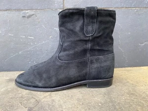 Isabel Marant Crisi Ankle Boots Hidden Wedge Women's Black Suede EU 40 | US 10 - Picture 1 of 9