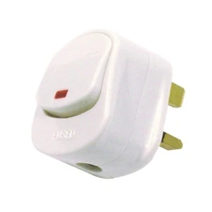 5 X Mains Plug Top with switch on/off 13A Amp Fused Switched Neon Light White - Picture 1 of 1