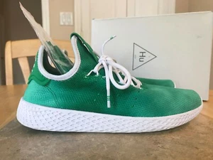 ADIDAS YOUTH PHARRELL WILLIAMS HU SIZE 6.5 TENNIS SHOES GREEN WHITE AP9964 - Picture 1 of 10