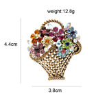 Rhinestone Flower Basket Brooch Vintage Colorful Pin For Women Fashion Jewelry