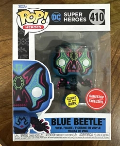 FUNKO 410 Blue Beetle Glows in Dark Gamestop Exclusive DC Superheroes - Picture 1 of 6