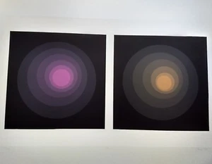 Neil Korpi - Purple & Brown Op Art Signed and Numbered Color Serigraph - Picture 1 of 9