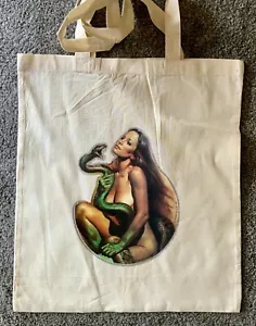 Original Vintage Print Boris Vallejo Lady And Snake 1981 Printed On A Tote Bag - Foto 1 di 2