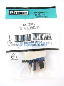 Acoplador/adaptador de fibra óptica dúplex Panduit CMDSCIW Mini-Com SC blanco ~STSI - Imagen 1 de 2
