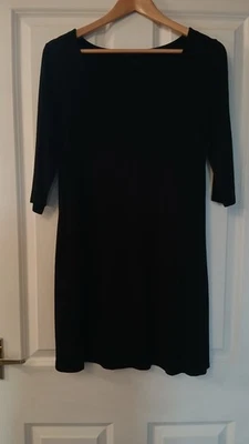 M&S Collection Ladies Plain Black Jersey Dress Size 12 UK D - Image 1 of 3