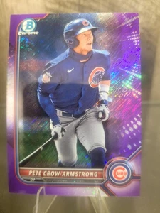 2022 Bowman Chrome BCP-198 Pete Crow-Armstrong Purple Refractor 066/250 FOTL - Picture 1 of 3