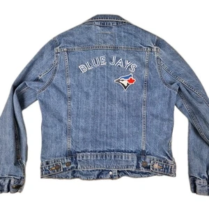 Toronto Blue Jays Levi's Denim Jacket Women's Large Chainstitch Embroidered MLB - Picture 1 of 10